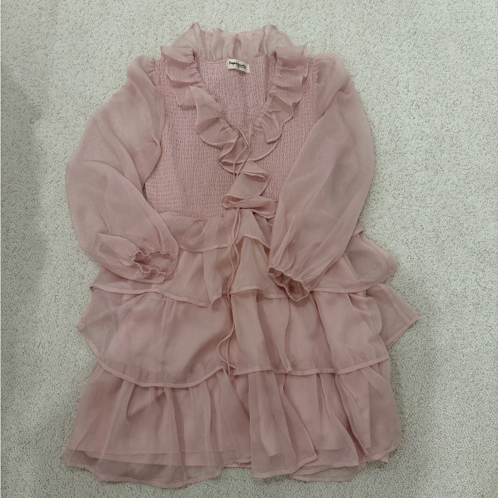 Pink Ruffled Chiffon Dress